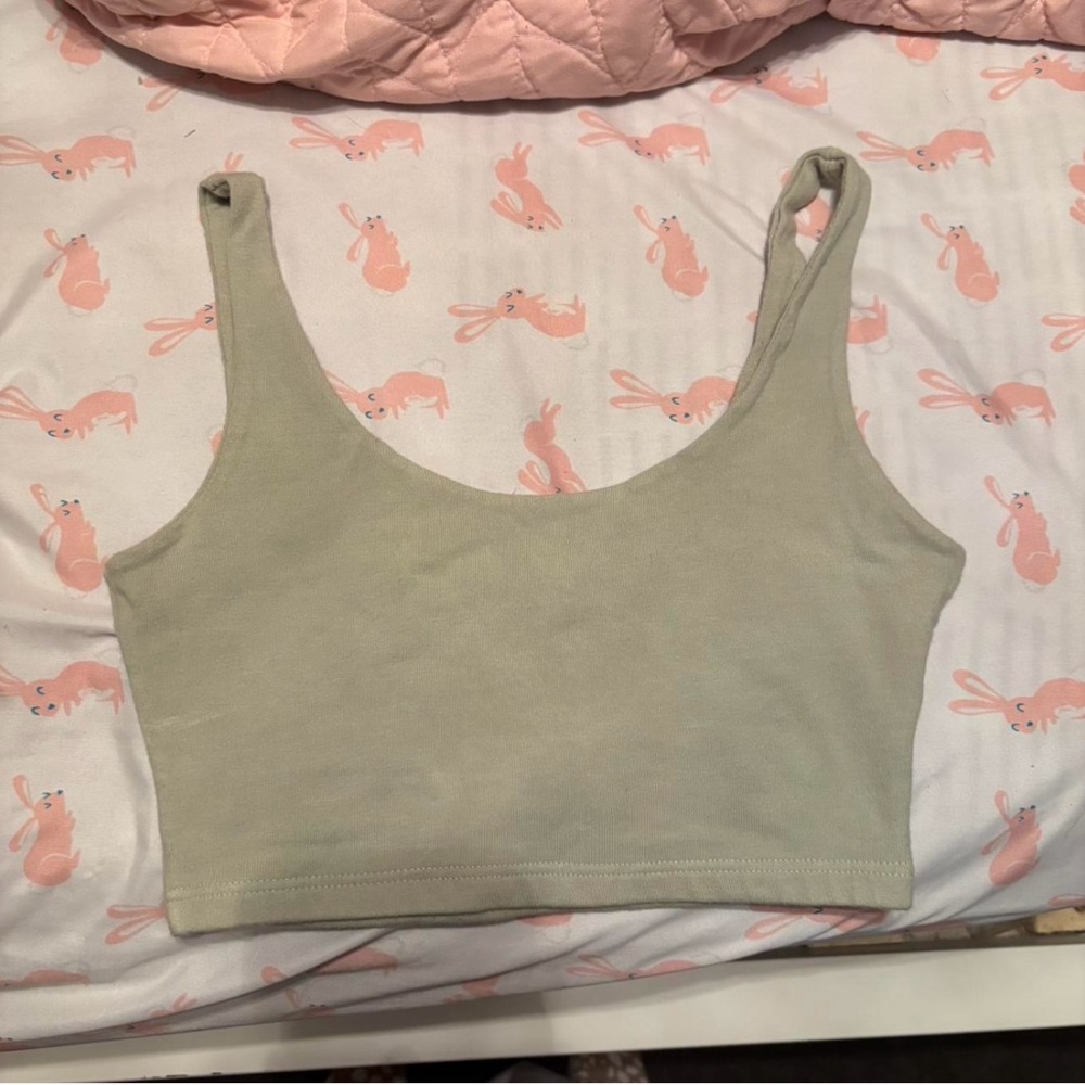 Women's Sage Green Crop Top